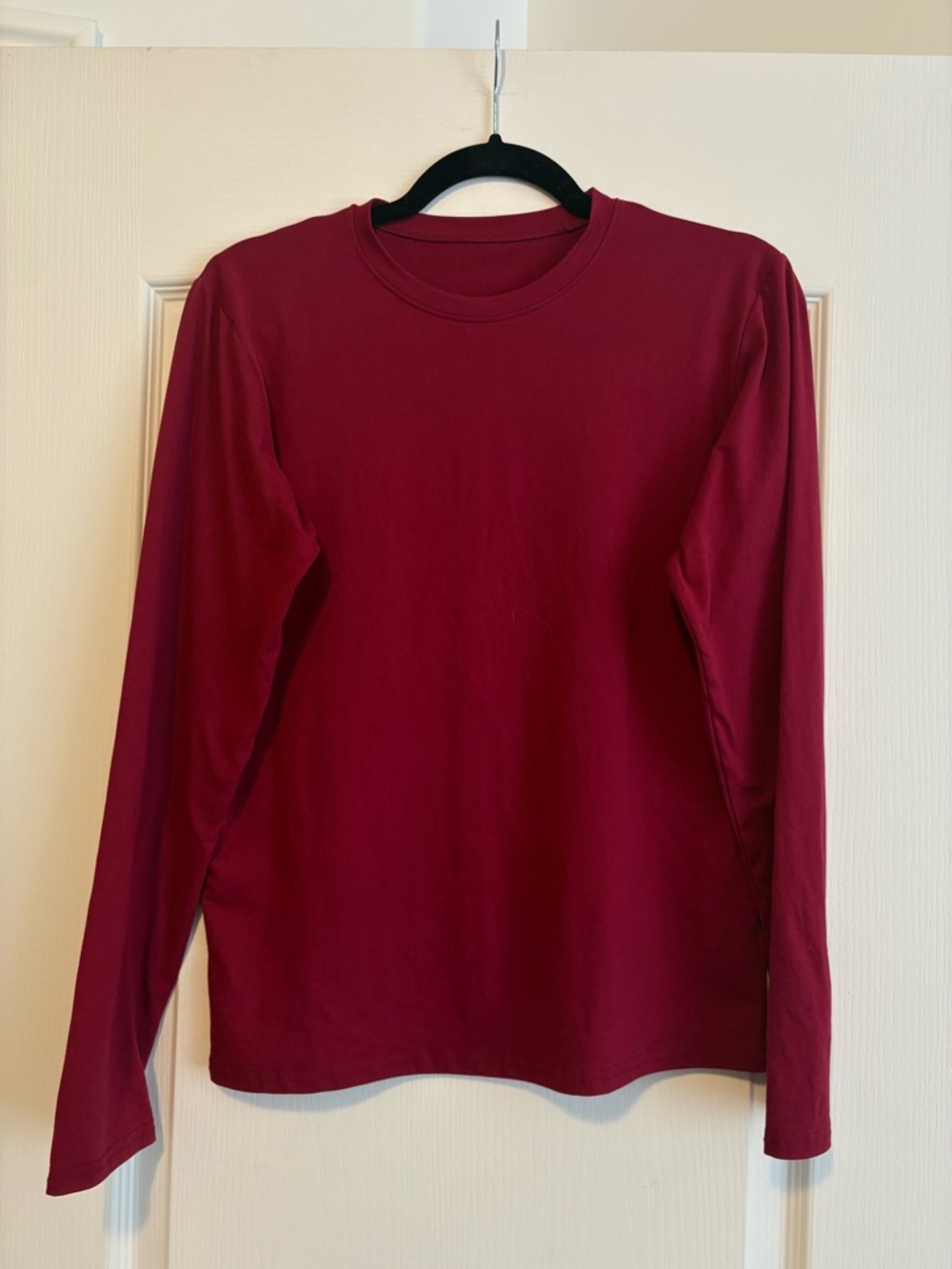 Long Sleeve Crewneck Top - Burgundy
